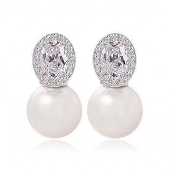 Pearl Cubic Zircon Earrings E1100