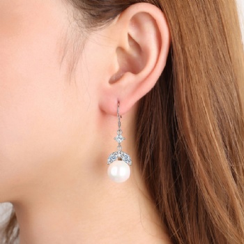 Sterling silver pearl earrings YEH094