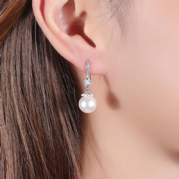 Sterling silver pearl earrings YEH008