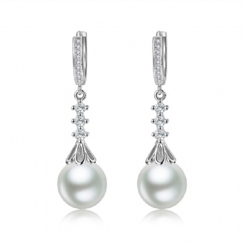 Sterling silver pearl earrings YEH096