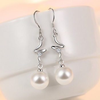 Sterling silver pearl earrings YEH015