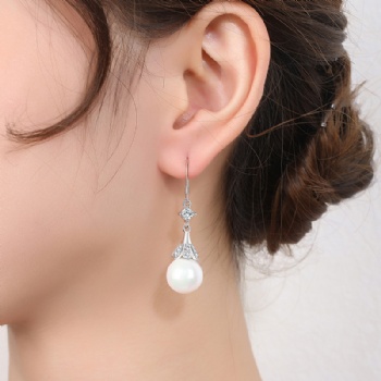 Sterling silver pearl earrings YEH49