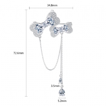 Cubic Zircon Brooch BR006