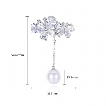 Cubic Zircon Brooch BR007