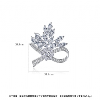 Cubic Zircon Brooch BR013