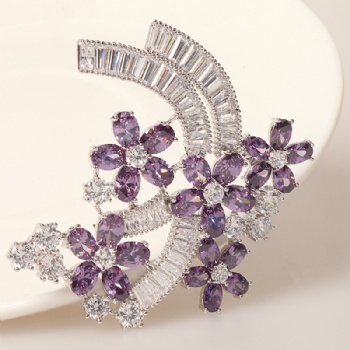 Cubic Zircon Brooch BR018