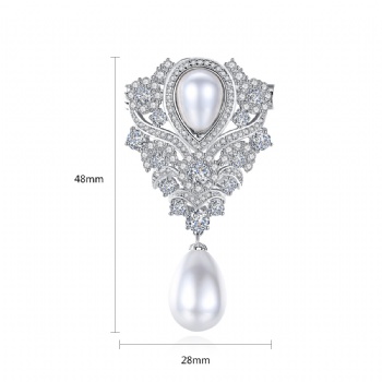 Cubic Zircon Brooch BR001