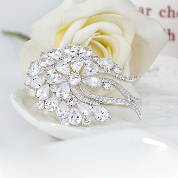 Cubic Zircon Brooch BR002