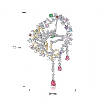 Cubic Zircon Brooch BR034