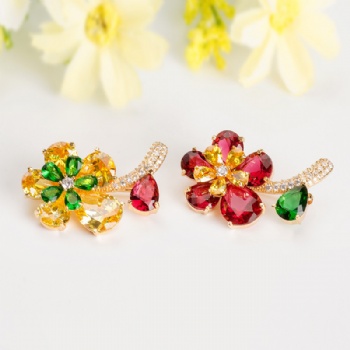 Cubic Zircon Brooch BR086