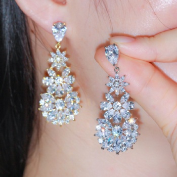 Bridal jewelry-Cubic-Zircon-Earrings-E1254