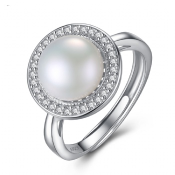 Natural pearl Sterling silver ring SR02