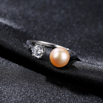 Natural pearl Sterling silver ring SR03