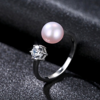 Natural pearl Sterling silver ring SR03