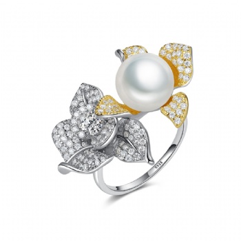 Natural pearl Sterling silver ring SR05