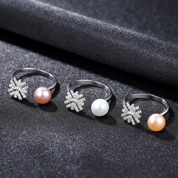 Natural pearl Sterling silver ring SR06