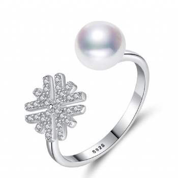 Natural pearl Sterling silver ring SR06