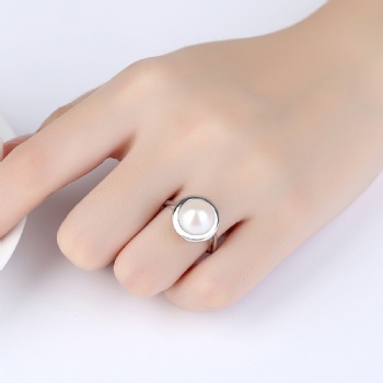 Natural pearl Sterling silver ring SR10