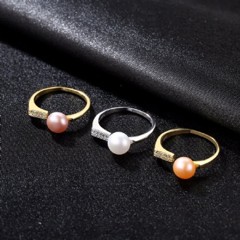 Natural pearl Sterling silver ring SR11