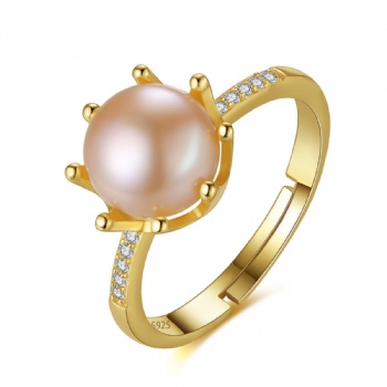 Natural pearl Sterling silver ring SR13