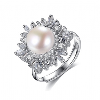 Natural pearl Sterling silver ring SR07