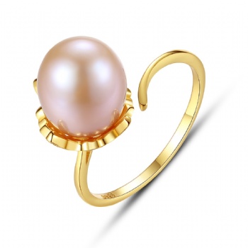 Natural pearl Sterling silver ring SR08