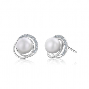 Sterling silver pearl earrings SE130