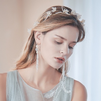 Handmade Bridal Headpiece + Earrings D2412