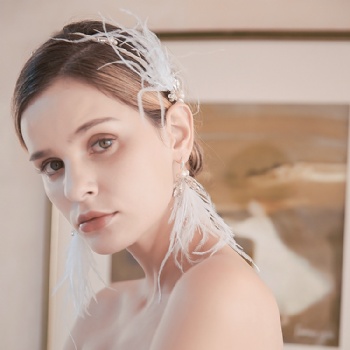 Handmade Bridal Headpiece + Earrings D2416